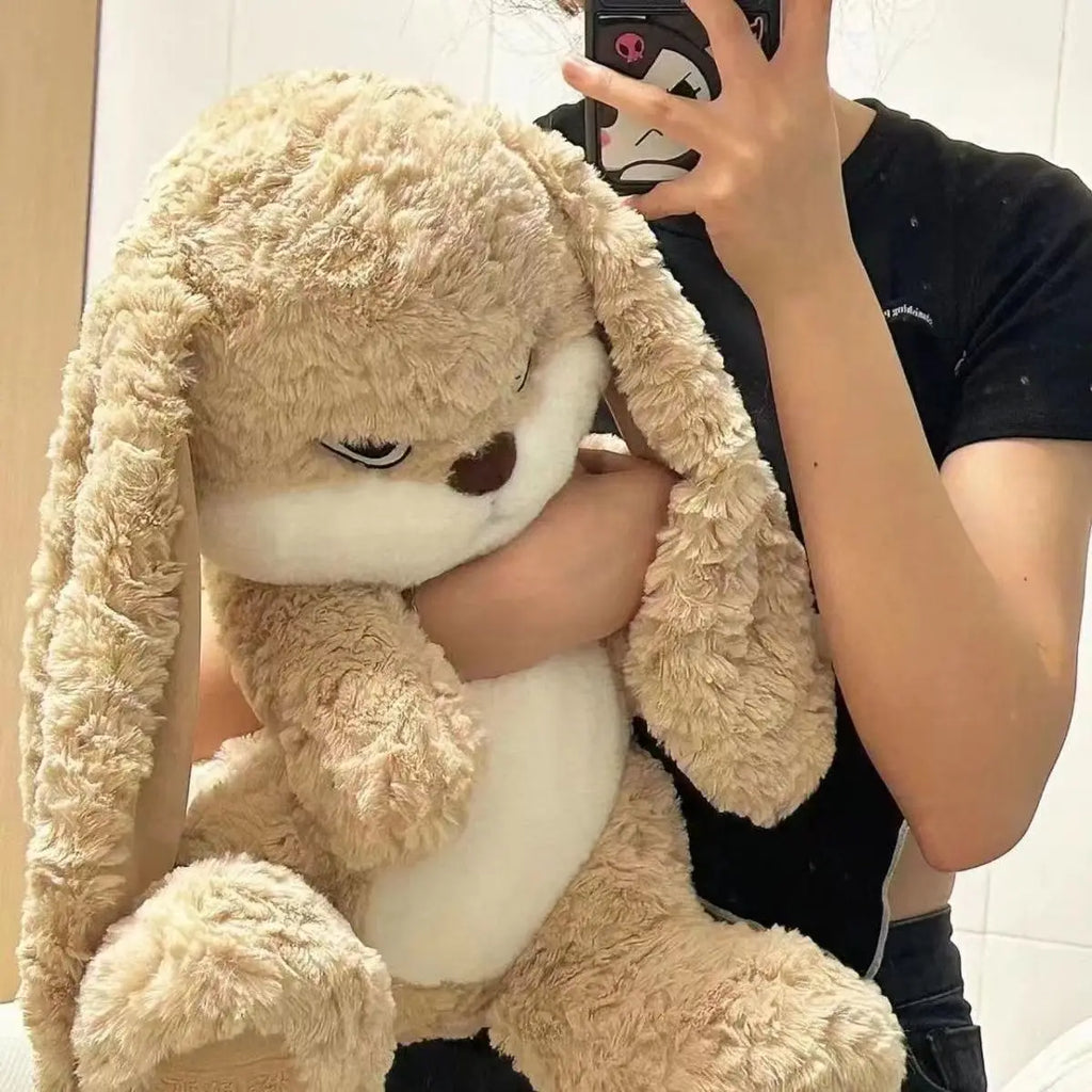Large Angry Rabbit Plush Toy – Cute Kawaii Stuffed Animal Doll