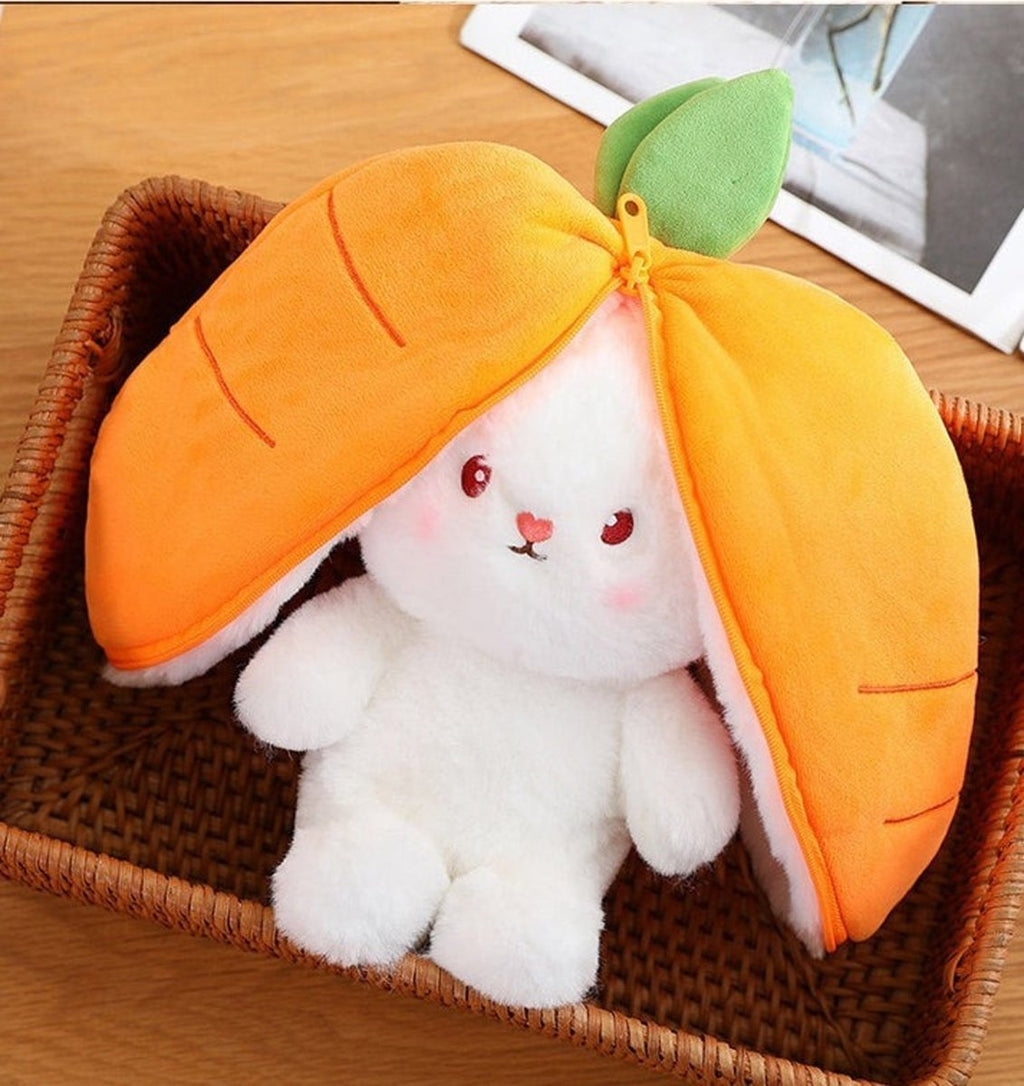 Strawberry Bunny Plush Toy Transformable Rabbit Stuffed Animal