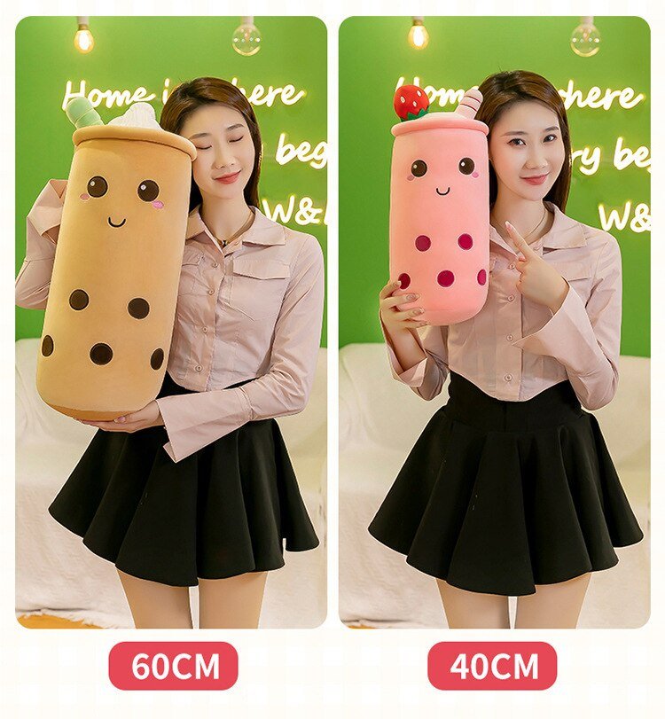 Boba Tea Plush Pillow Cute Bubble Tea Stuffed Animal Toy