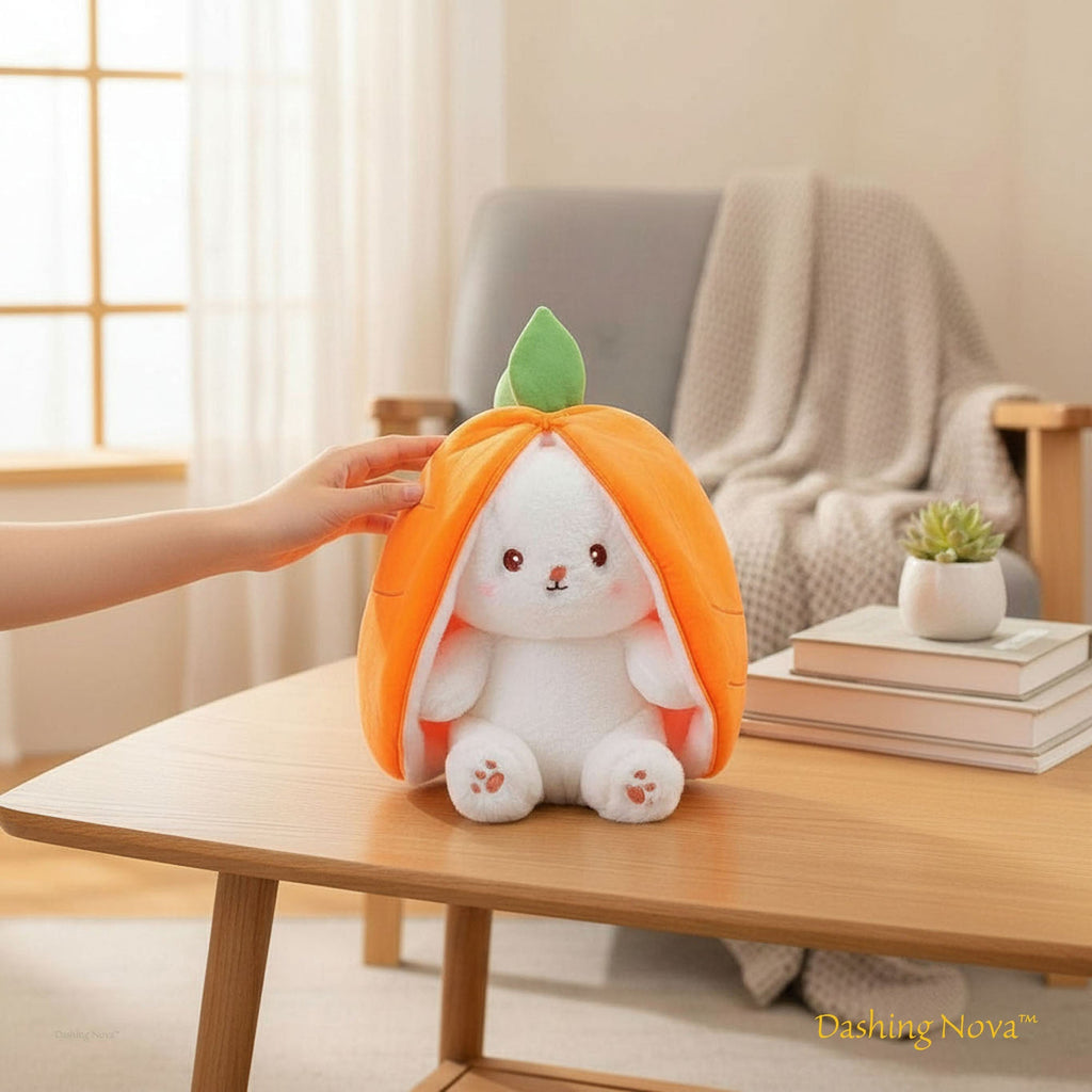 Strawberry Bunny Plush Toy Transformable Rabbit Stuffed Animal