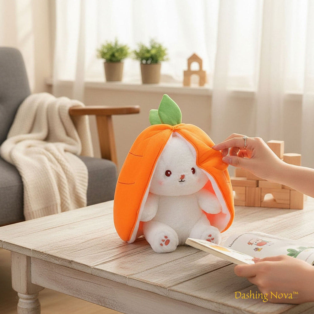 Strawberry Bunny Plush Toy Transformable Rabbit Stuffed Animal